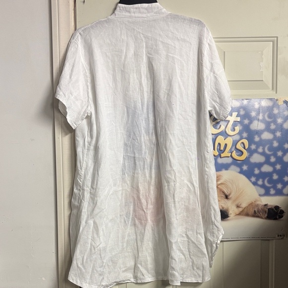 White Button-Up Short Sleeve Shirt Unbranded - Picture 4 of 5